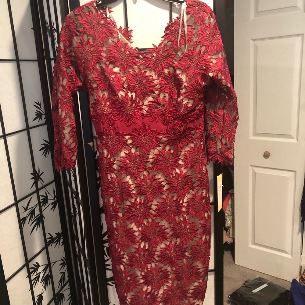 Burgundy lace dress